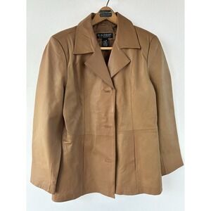 VTG Dialogue The‎ New Language Of Style Brown Leather Jacket Womens Medium
